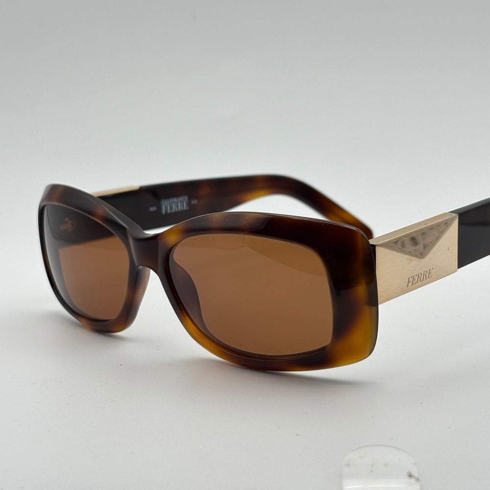 Vintage Gianfranco Ferre Sunglasses Women OS Brown Tortoise Gold GF65202 Italy
